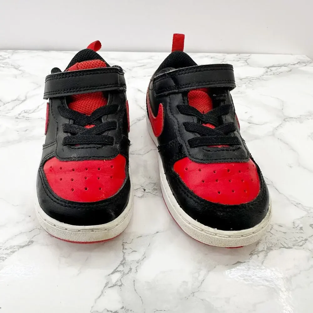 Nike‎ Court Borough Baby Boy Size 7C Sneakers Black Red